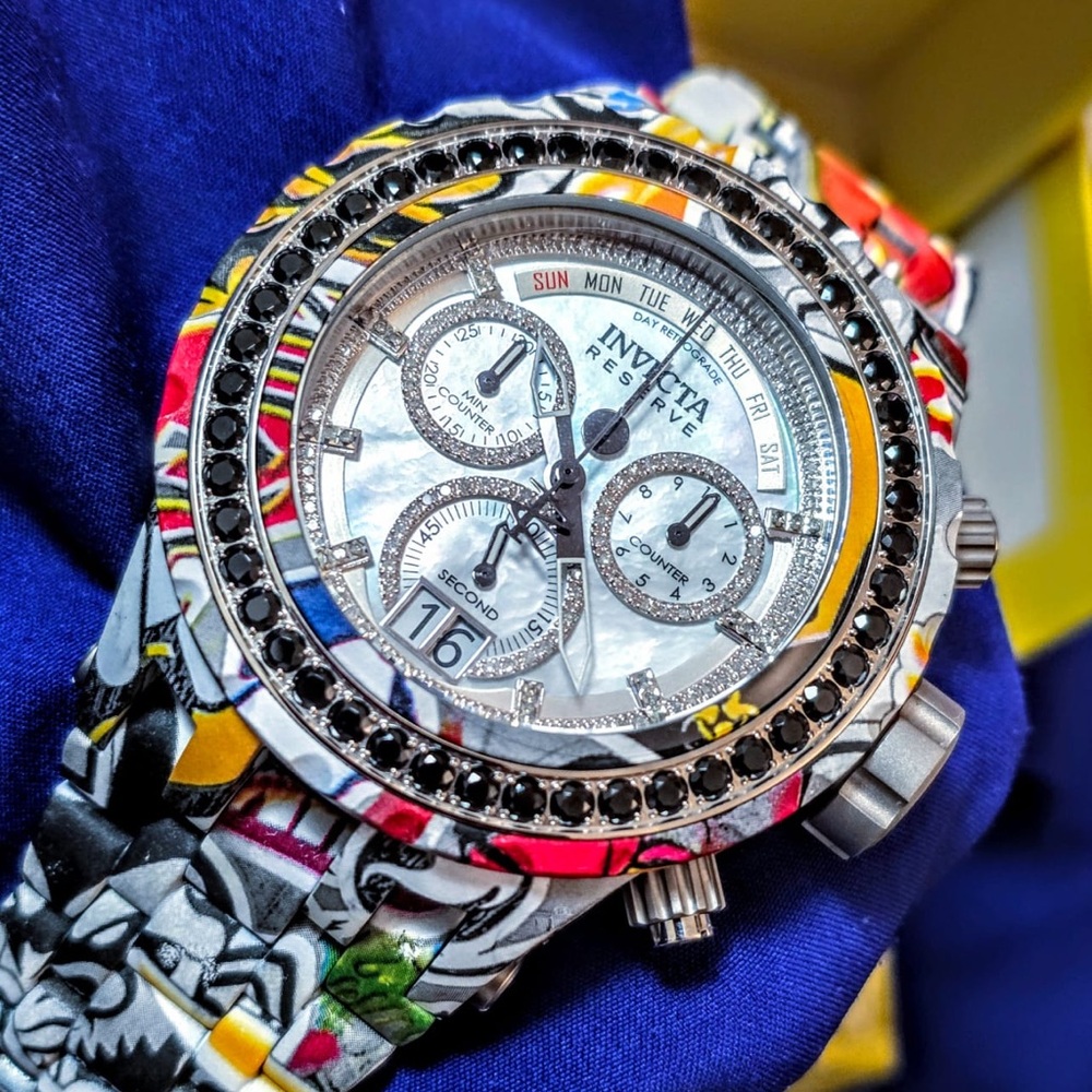 Invicta Subaqua Reserve 52mm Graffiti Real Diamonds Swiss Made Mens Watch